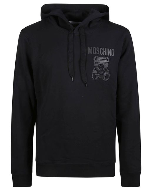 Moschino Black Logo Drawstringed Hoodie for men