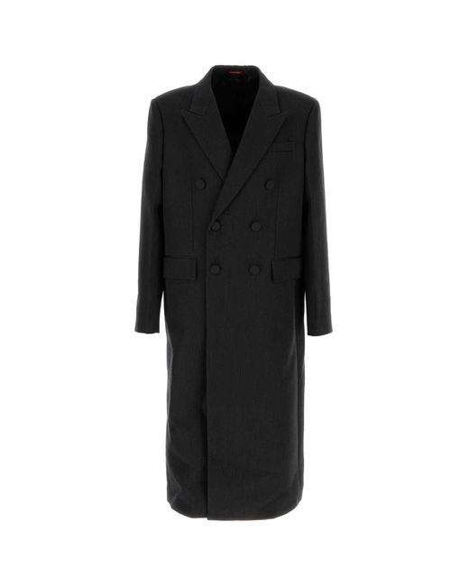 Gucci Black Charcoal Wool Coat for men