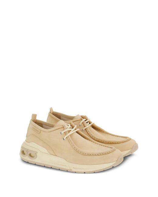 Ferragamo Natural Lace-Up Leather Sneakers for men