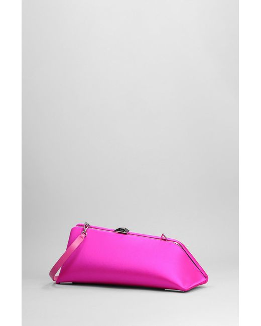 The Attico Long Night Hand Bag In Rose-pink Satin