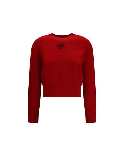 Tory Burch Red Multicolor Wool Sweatshirt