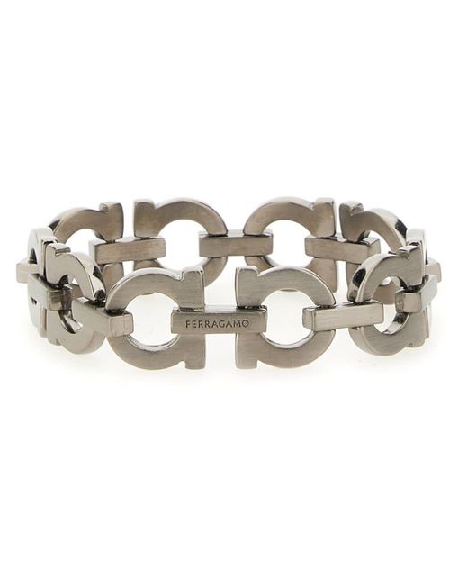 Ferragamo Metallic "Gancini" Bracelet for men