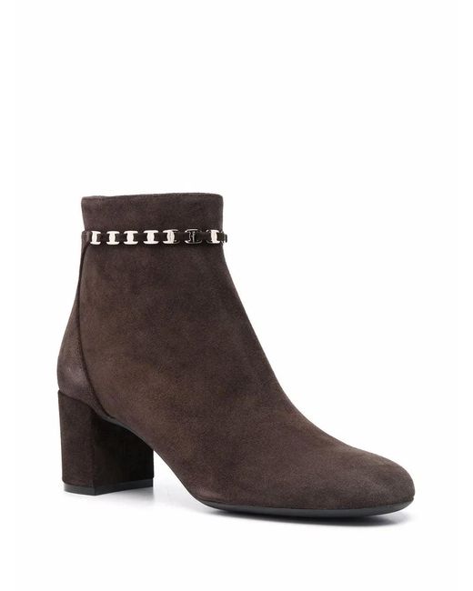 Ferragamo Brown Ghila Suede Ankle Boots