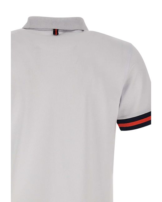 Sun 68 Gray Stripes Cotton Polo Shirt for men