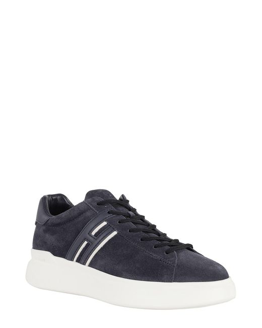 Hogan Blue H580 Lace-Up Sneakers With Distinctive Leather Logo for men