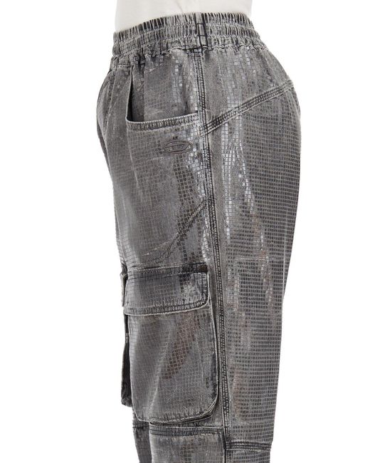 DIESEL Gray D-mirt 0pgac Straight-leg Cargo Jeans