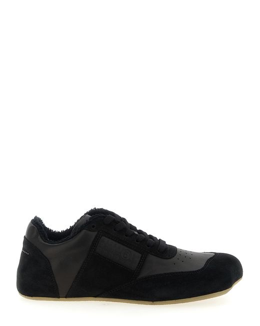 MM6 by Maison Margiela Black Anatomic Sneakers Calfskin Leather for men