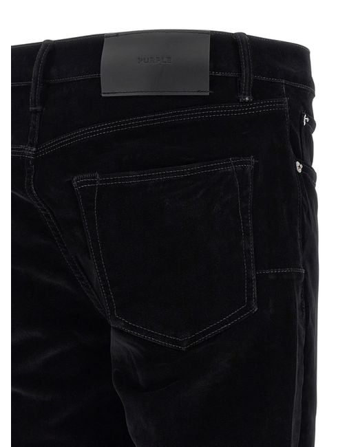 Purple Brand Black P004 Flare Flock Dipped Jeans for men