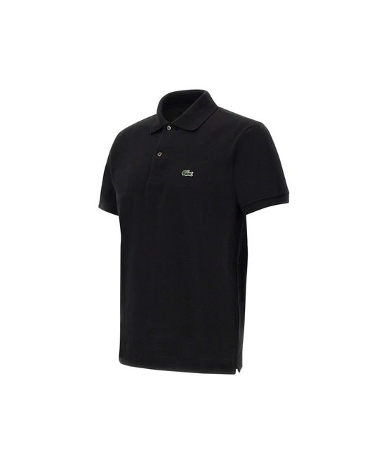 Lacoste Black Petit Piqué Cotton Polo Shirt "l.12.12" for men