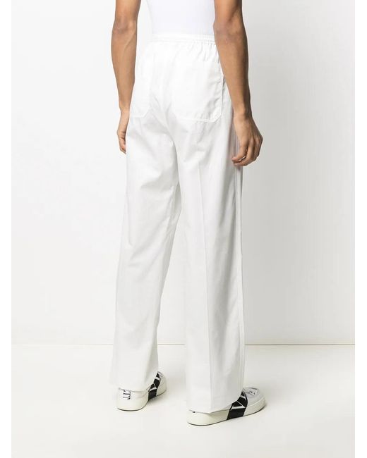 Valentino White Straight-Leg Drawstring Trousers for men