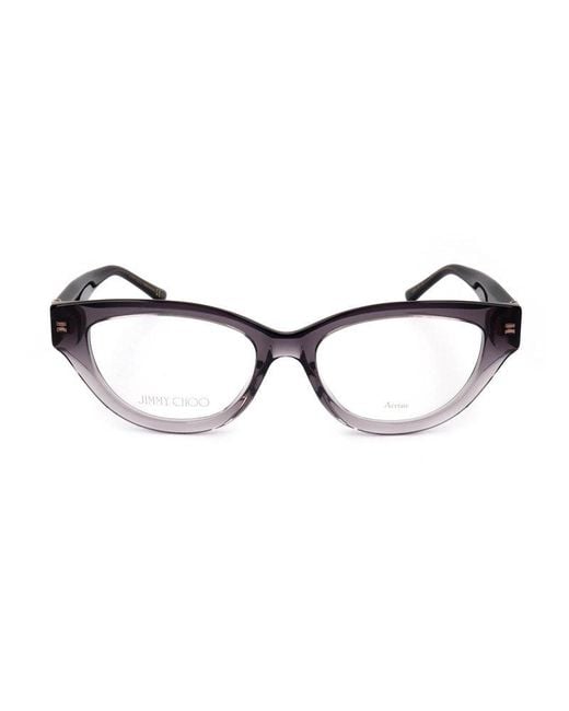 Jimmy Choo Brown Eyeglasses Cat Eye Full Rim, Gradient Frame And Clear Demo Lens Lens Jc3500Kb700