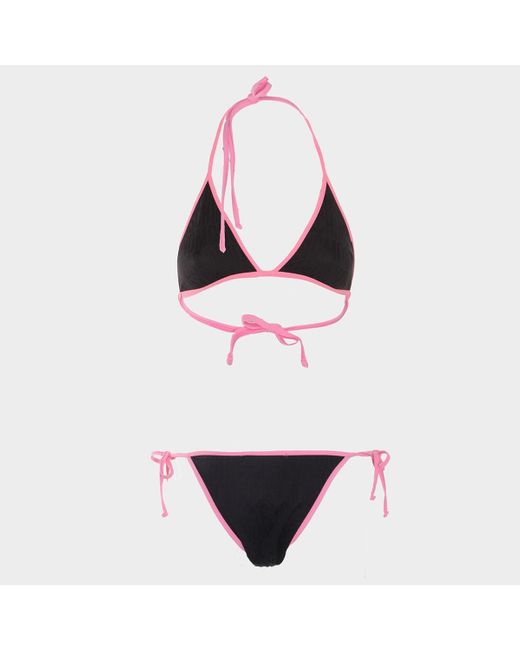 Moschino Black And Pink Bikini Beachwear