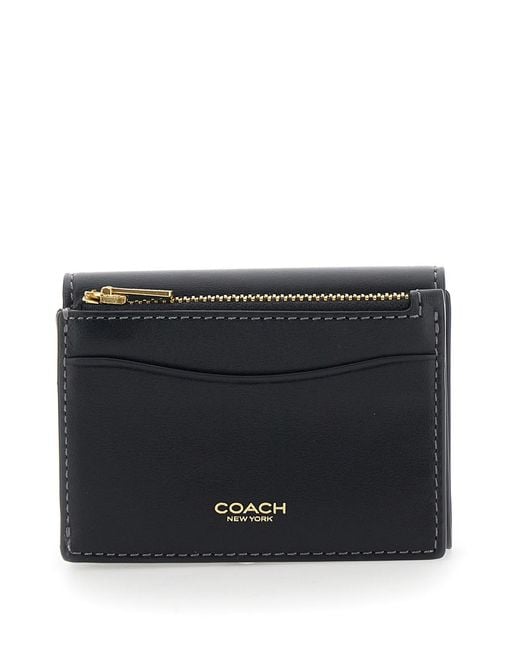 COACH Black Card Holder Essential Leather Cow Accessory