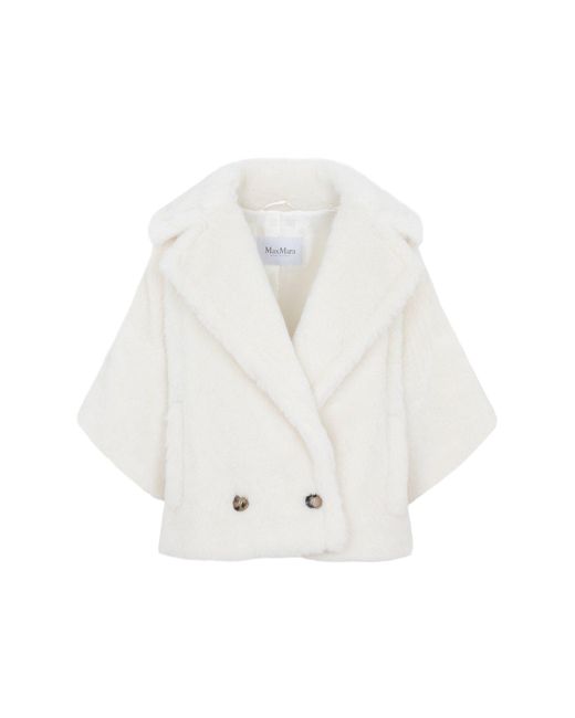 Max Mara White Teddy Jacket Coat