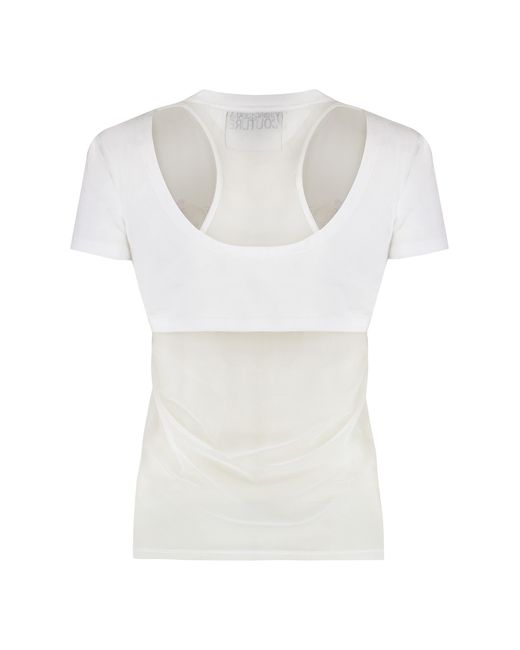 Versace Jeans Couture White Versace Logo Print T-Shirt Cotton T-Shirts & Jerseys