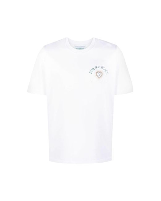 Casablancabrand White Peace Gradient Graphic-print Organic Cotton-jersey T-shirt for men