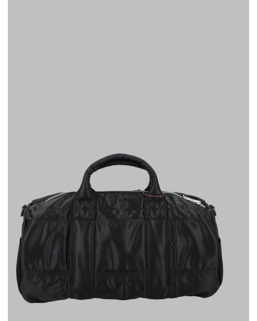 Porter-Yoshida and Co Black Weekender Bag Tanker Drum Nylon Luggage for men