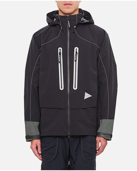 And Wander Blue Lightweight Waterproof Pertex Shield Rain Jacket With Ventilation Features for men