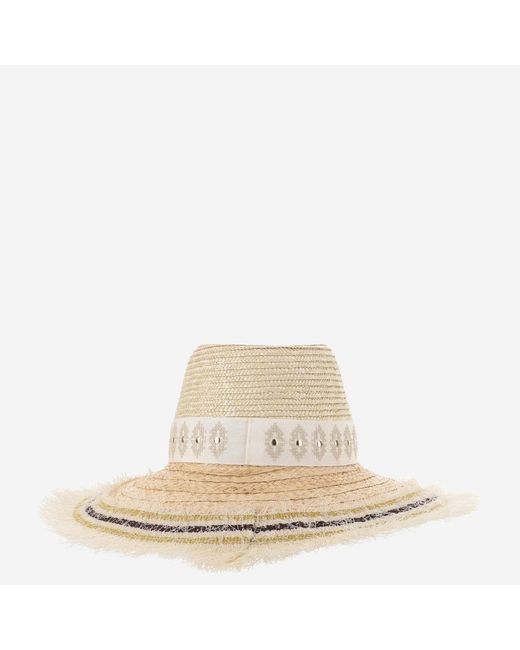 Ferruccio Vecchi Natural Straw And Viscose Blend Hat