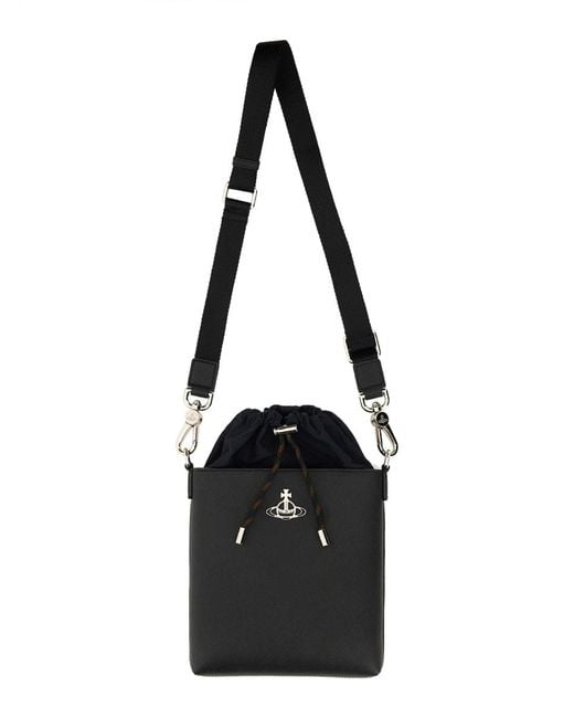 Vivienne Westwood Black Drawstring Shoulder Bag