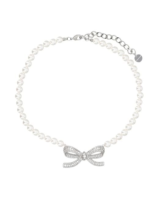 Self-Portrait White Bow Necklace