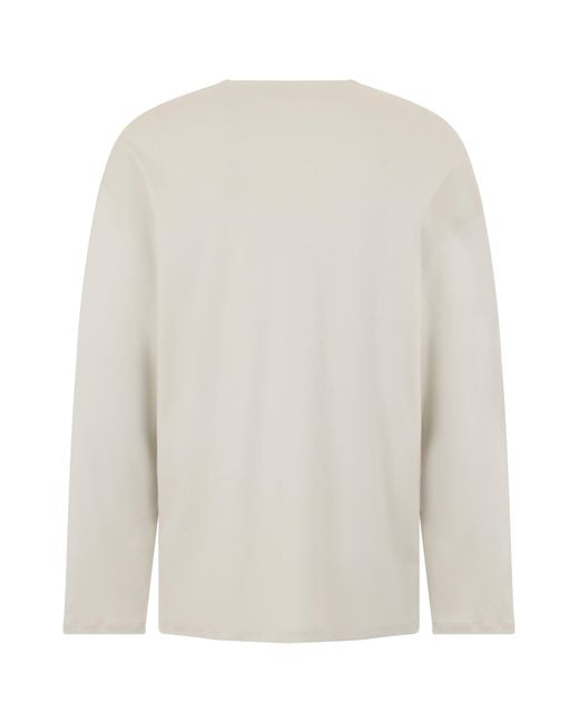 Lemaire White Long-Sleeve Shirt Cotton-Silk T-Shirts for men