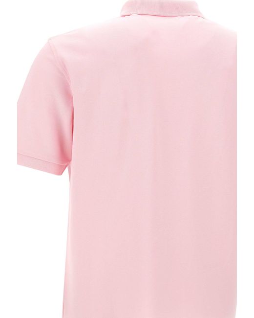 Sun 68 Pink Solid Pique Cotton Polo Shirt for men