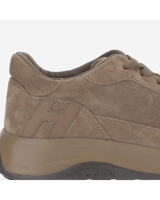 Hogan Brown Sneakers Hi-Light Suede Trainers for men