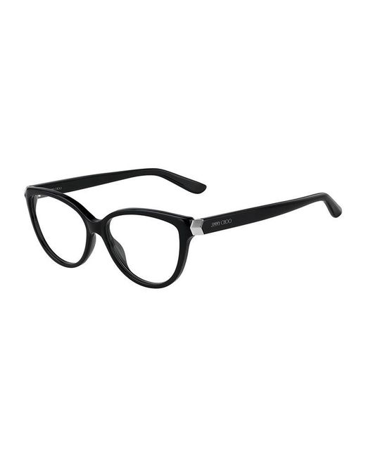 Jimmy Choo Black Eyeglasses Rectangle Full Rim, Frame And Clear Demo Lenses Lens Jc226080700