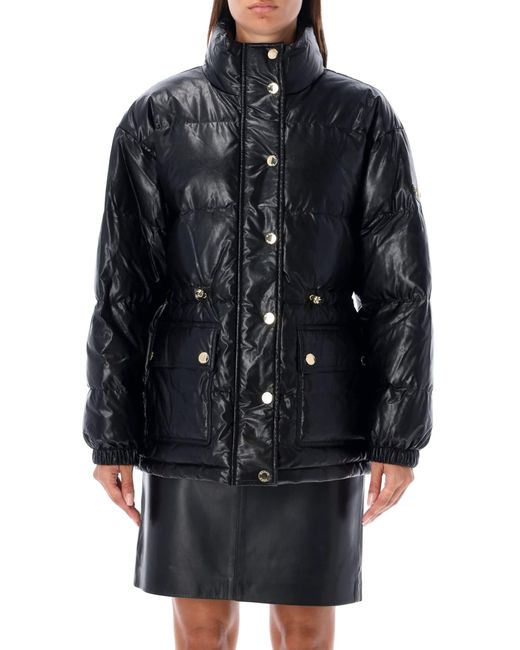 MICHAEL Michael Kors Eco Leather Down Jacket in Black Lyst