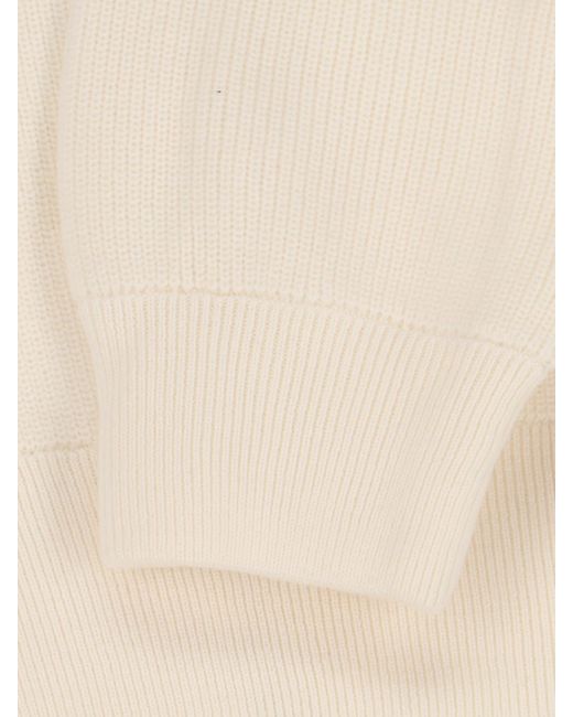 Emporio Armani White Knit Zip Cardigan for men