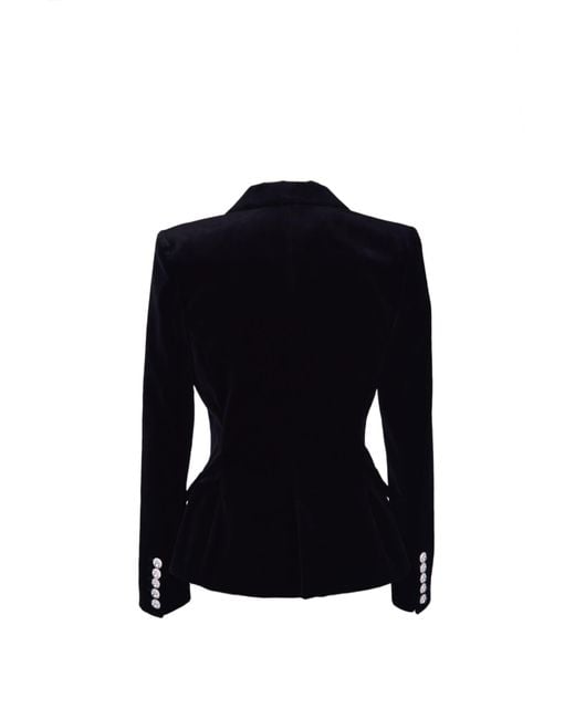 Alexandre Vauthier Black Double-Breasted Velvet Jacket