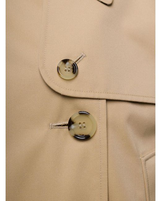 Burberry Beige Double-breasted Trench Coat With Epaulettes In Cotton in  Natural | Lyst