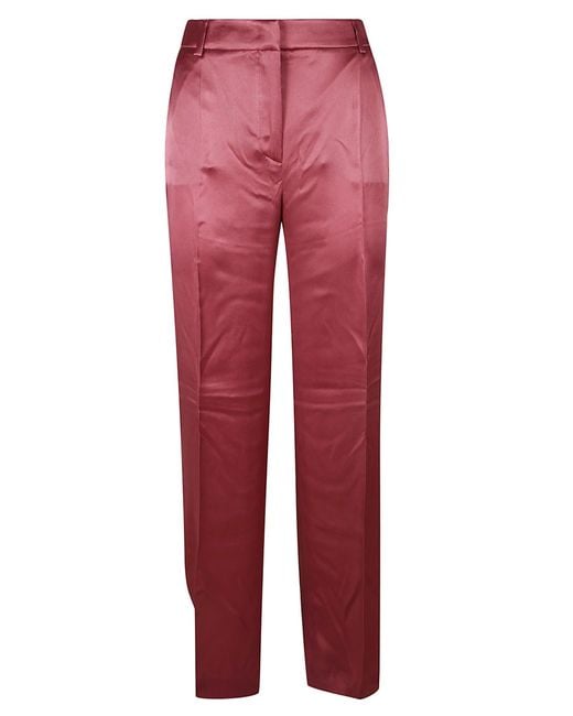 Alberta Ferretti Red Concealed Trousers
