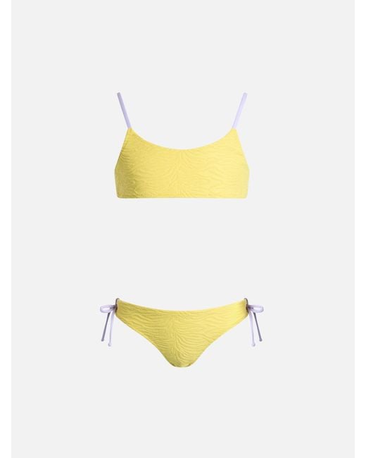 Mc2 Saint Barth Yellow Girl Zebra Embossed Bralette Bikini Jaiden
