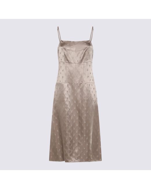 ワンピース FENDI BEIGE SILK DRESS FENDI Silk Midi Dress | Neutrals | FARFETCH