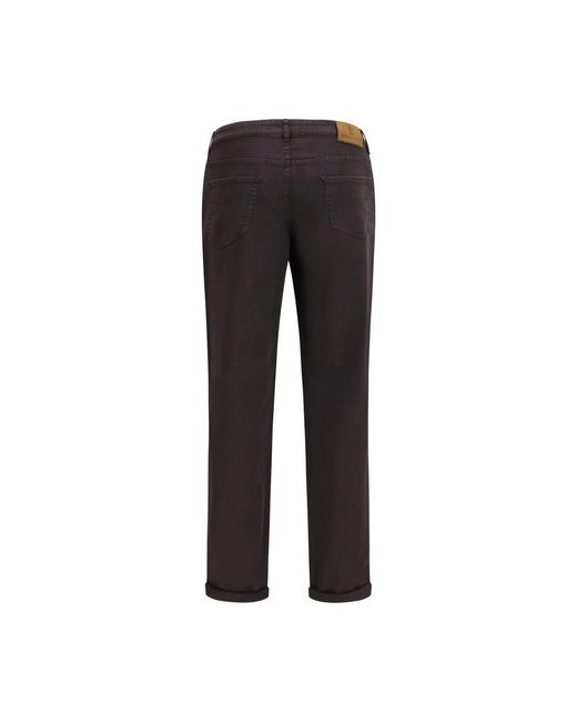 Brunello Cucinelli Black Brown Cotton Relaxed Fit Jeans for men