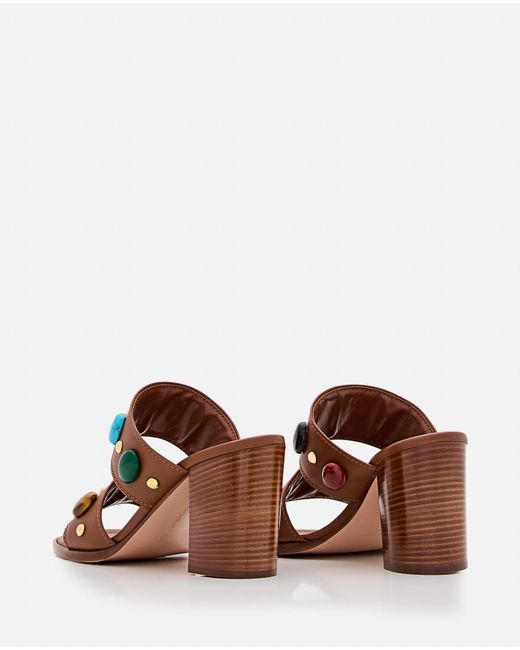 Gianvito Rossi Brown Leather Heeled Mules