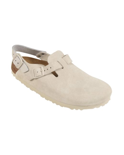 Birkenstock White Tokio Ii Suede Mules