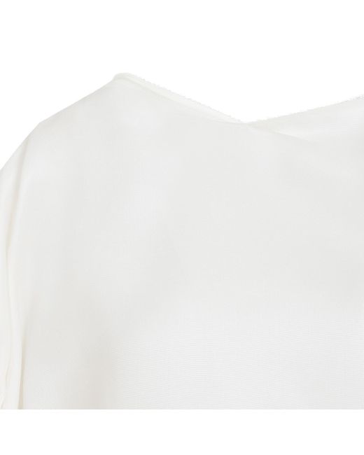 Khaite White The Quico Puff-Sleeved Blouse