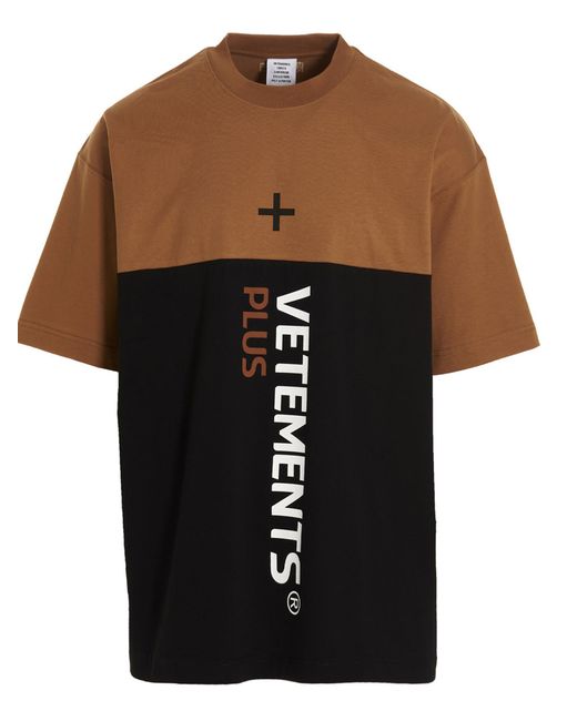 Vetements Two-color Logo T-shirt in Black for Men | Lyst