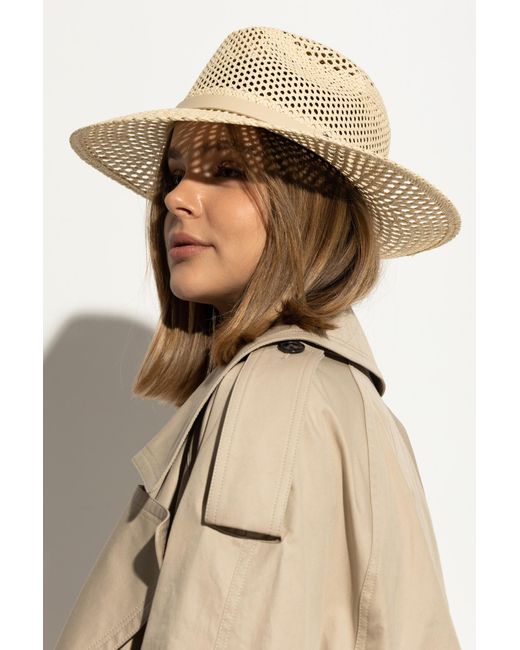 【送料&関税込】Max Mara Marocco Logo Plaque Hat Max Mara Hat Marocco in Natural | Lyst