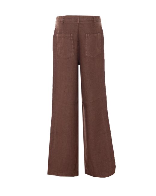 TRUE AVENUE Brown Trousers Linen