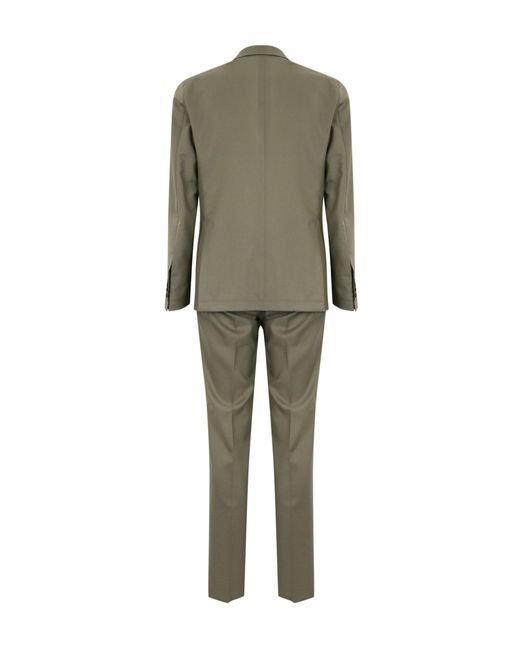 Tagliatore Green Derrick Wool Suit Tobacco for men