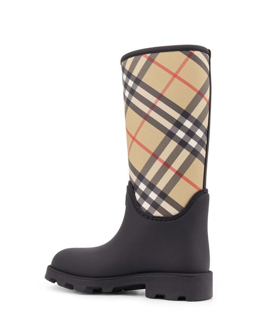 Burberry Black Marsh Stamp Rubber High Boots