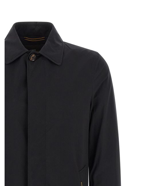 Moorer Black Vittor-Ac Trench Coat Polyamide Coats for men