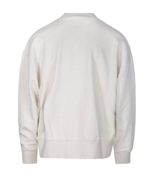Palm Angels Logo-printed Crewneck Sweatshirt in White for Men | Lyst