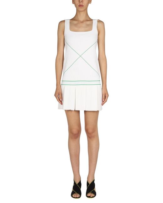 Bottega Veneta White Dress With Logo Embroidery