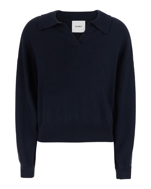 Lisa Yang Blue Sweater Katriel Cashmere Knitted Tops