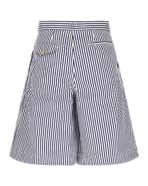 Comme des Garçons Blue Cotton Bermuda Shorts for men
